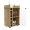 Tuhome Dukat Bar Cart, Two Shelves, Six Built-in Wine Rack, Four Casters, Light Oak BLD6545 - alternate 8